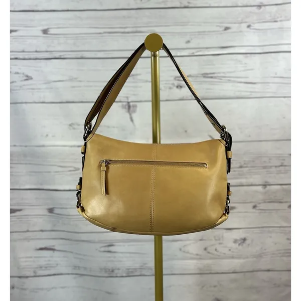 Coach Legacy Leather Flap Shoulder Bag Tan Style F15170 Turnlock - Image 2