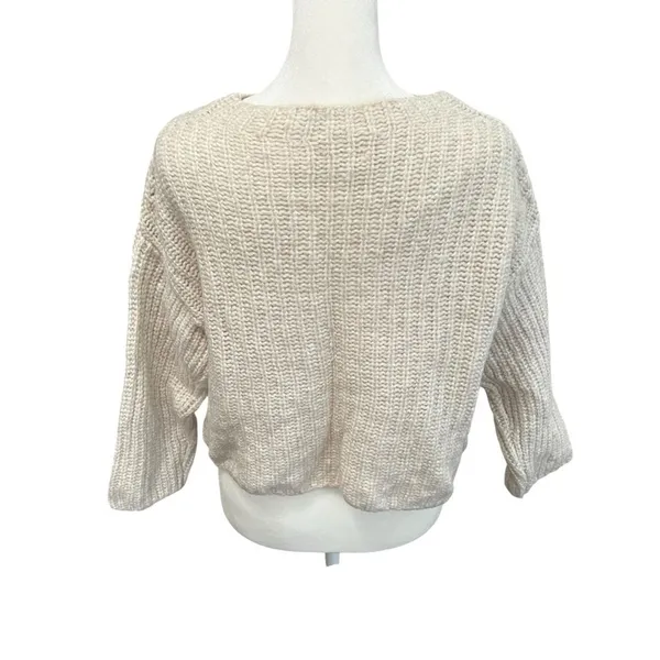 Holebrook Sweden Cajsa Ribbed Merino Wool Sweater Small Sand Shell Beige - Image 7