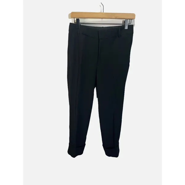 Vince Trousers Women 4 Black Cropped Cuffed Hem Japanese Fabric Minimalist Work - Image 2