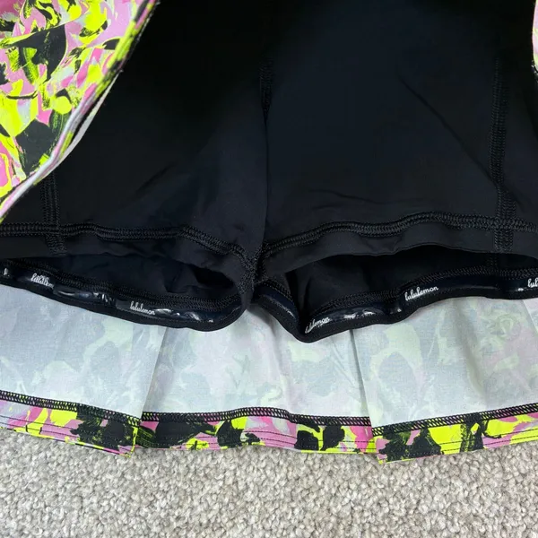 Lululemon Pace Rival Skort Size 0 Neon Floral Tennis Golf Running Athletic Gym - Image 9