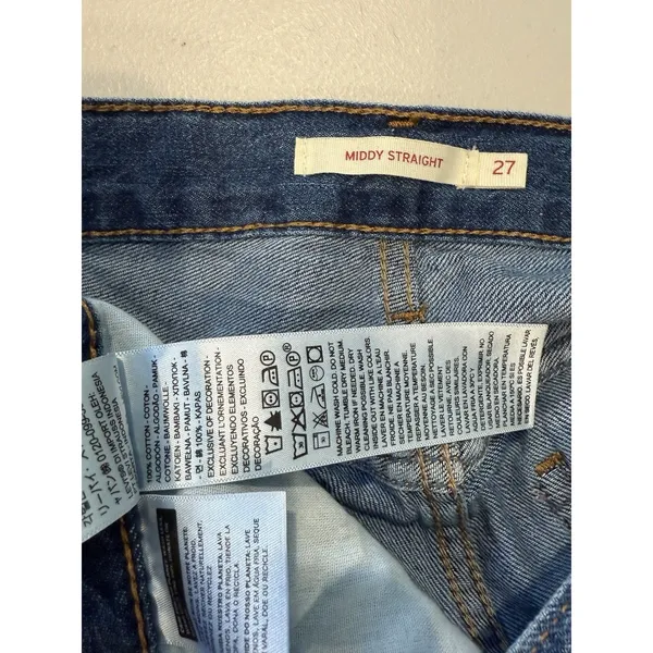Levis Middy Straight Jeans Women 30** Relaxed 100% Cotton Travel Minimal Concert - Image 3