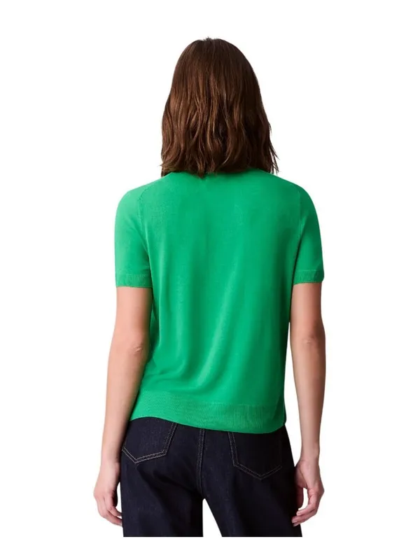 NWT Calvin Klein Fine Gauge Lightweight Short-Sleeve Sweater Blossom Green M - Image 2