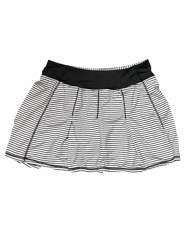 Kyodan Striped Athletic Skort Built-In Shorts Tennis Golf Running XS Black and White - Image 3