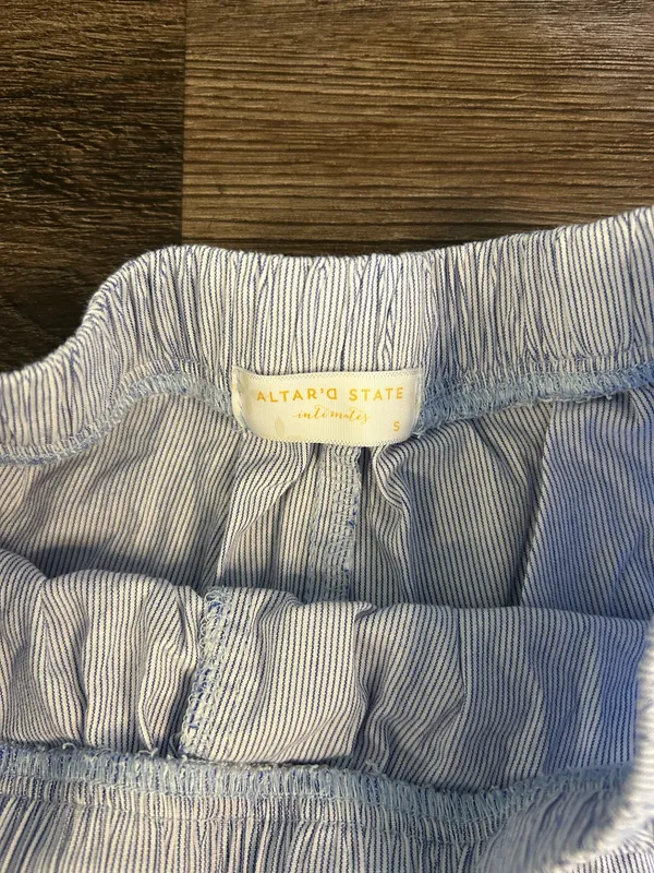Altar’d State Blue Striped PJ Shorts - Image 2
