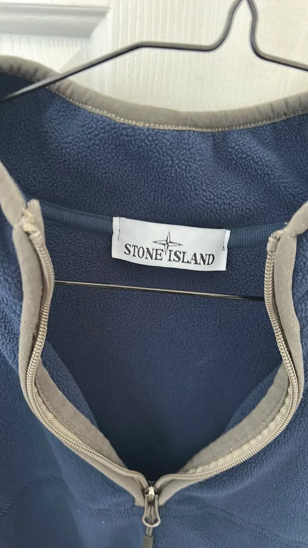 Men’s Stone Island Quarter Zip Blue Size M - Image 2