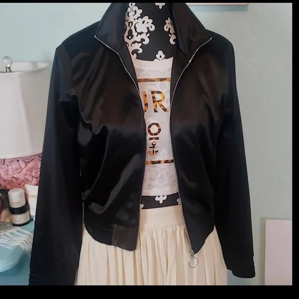 Nasty Gal black satin bomber jacket - Image 4