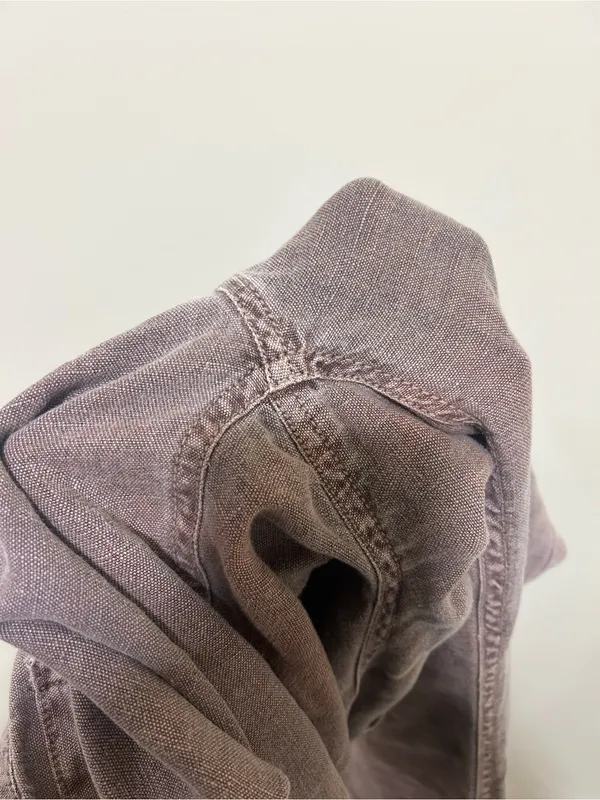Ryan Michael Wide Leg Linen Minimalist Pants in Dusty Brown Mauve Size 8 - Image 7