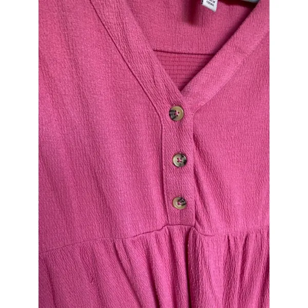 Knox Rose‎ Magenta Mini Dress XS Babydoll Boho Feminine Coquette Romantic Lounge - Image 5
