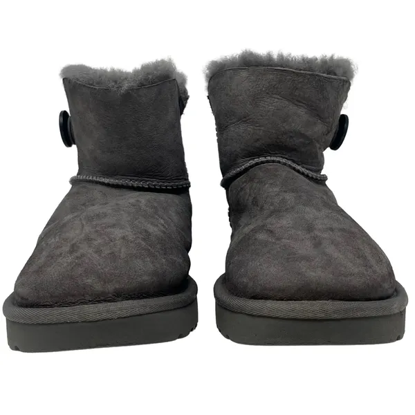 UGG Bailey Button Charcoal Grey Suede Boots Women’s Size 11 - Image 2
