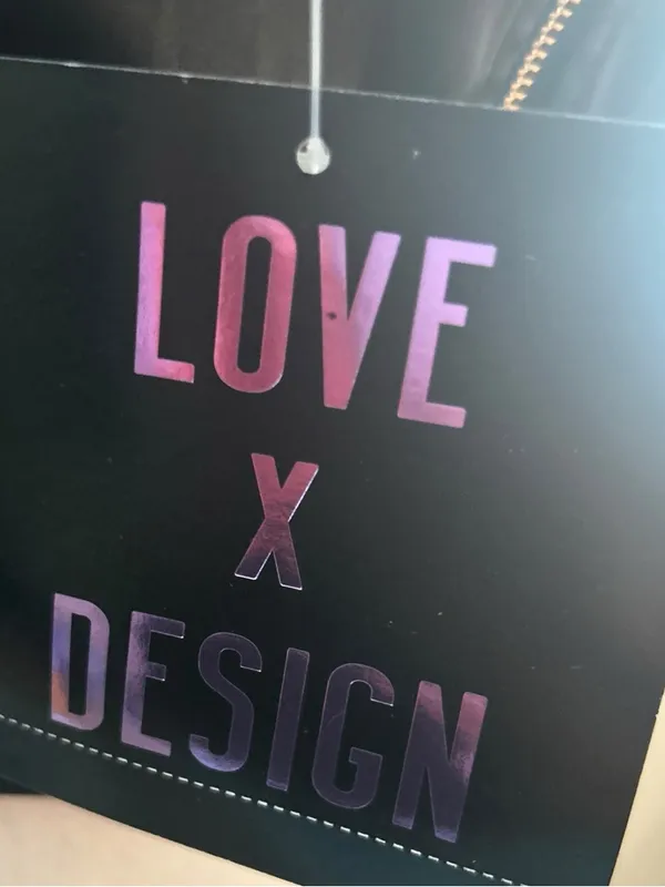 Love By Design Black Satin Corset Crop Top with Gold Chain Straps - Image 2