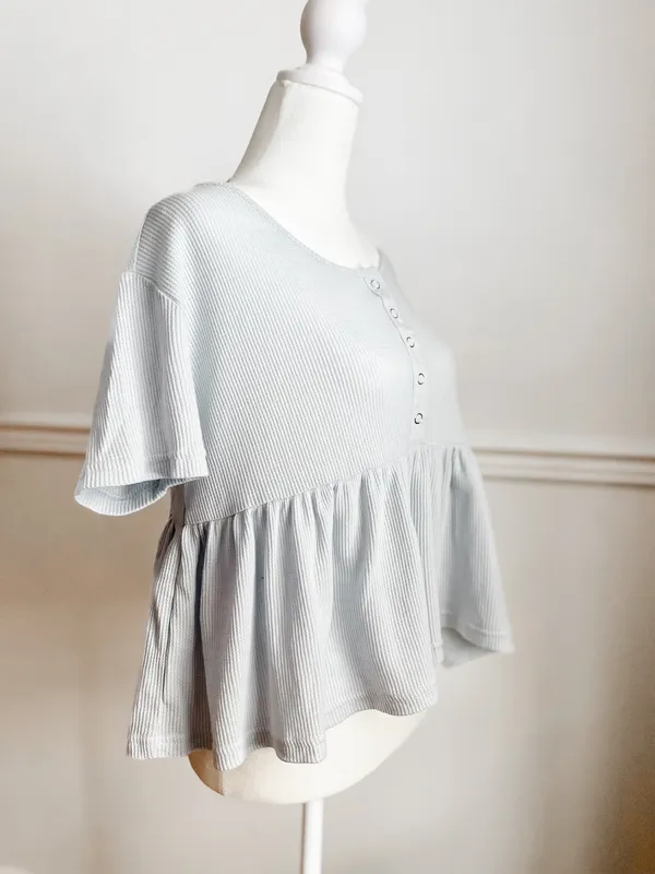 LA Hearts Waffle Knit Peplum - Image 2