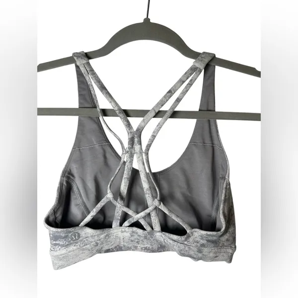 Lululemon Flow Freely Bra Washed Marble Alpine White Silverscreen Size‎ 4 - Image 6