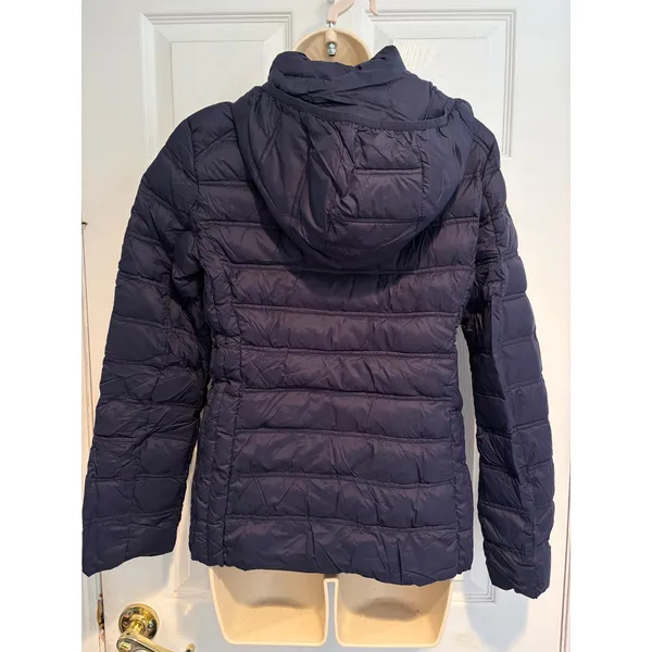 Michael Michael Kors Navy Blue Packable Down Puffer Jacket Gold Small Gorpcore - Image 3