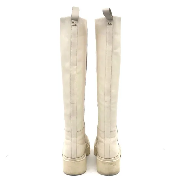 Sam Edelman Larina Boot Ivory Cream Leather Tall Lug Sole Boots Women’s Size 7.5 - Image 9