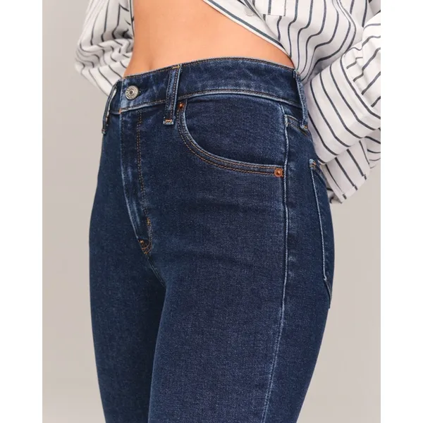 Abercrombie & Fitch Curve Love Super Dark High Rise The Skinny Ankle Jeans 0/25 - Image 3