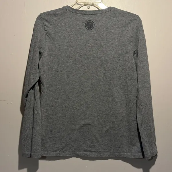 Life is Good- Beer Hug Bear Graphic Grey Long Sleeved Crusher Tee- Size Small - Image 2
