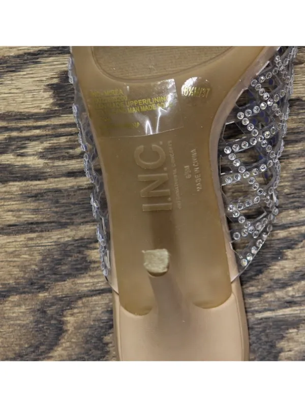 Inc International Concepts Slip-On Lattice Heels Clear Brown Multi 6.5M - Image 9