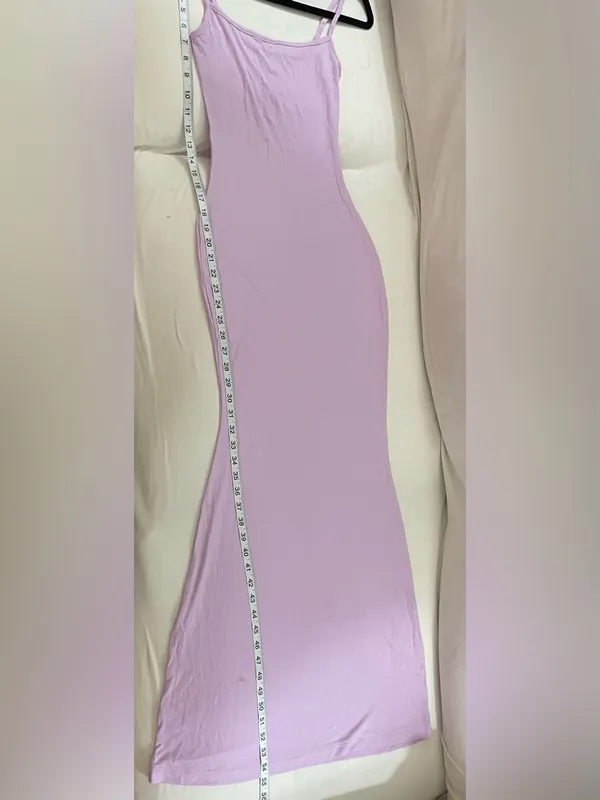 Skims Soft Lounge Long Slip Lilac Sleeveless Bodycon Maxi Dress Size S - Image 7