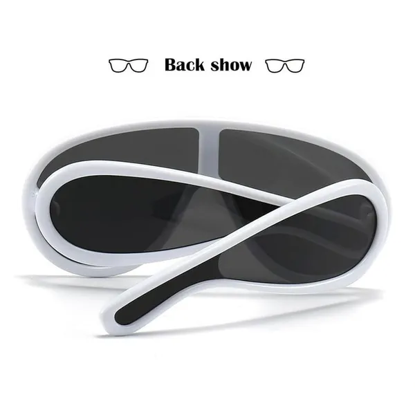 White Acetate Luxury Y2K Cyberpunk Sunglasses - Oversized Leowe Sun Protection - Image 2