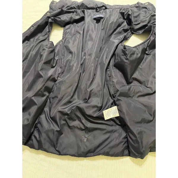 Lands End Womens Navy Blue Down Puffer Vest Snap Front‎ Quilted Size M 10-12 - Image 4