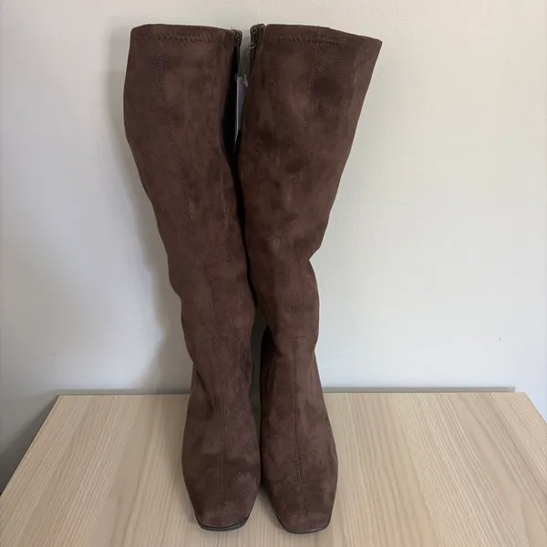 Aerosoles New! Women’s Brown Tall Suede Boots Wide Width Size - Image 5