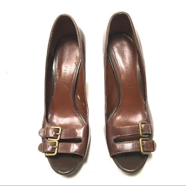 Marc Fisher Vertigo open toe double buckle heels 8‎ - Image 3
