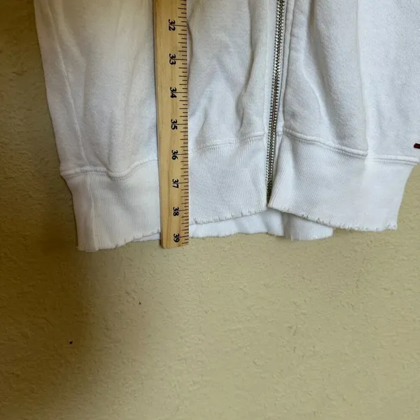 n:philanthropy white hooded long zip up oversized distressed hem size XS - Image 10