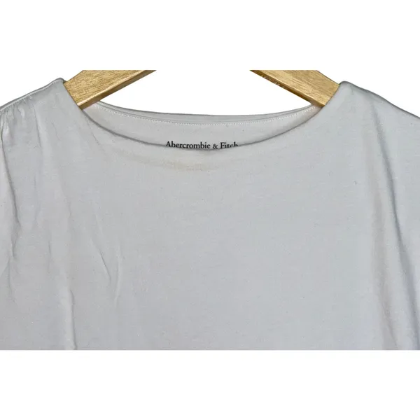 Abercrombie & Fitch A&F Modal Collection White Ruched Sleeveless Blouse Size L - Image 5