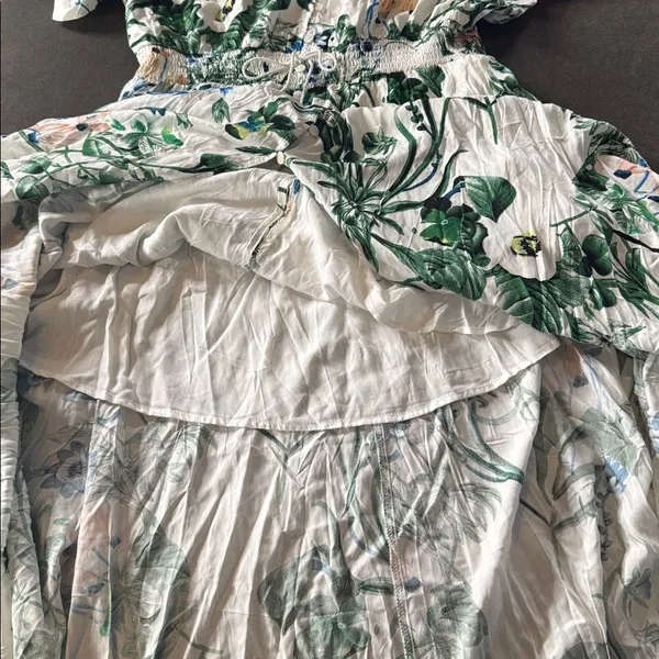 Women’s Floral Maxi Dress 3/4 Sleeve Empire Waist Button Front V-Neck Size XL - Image 8
