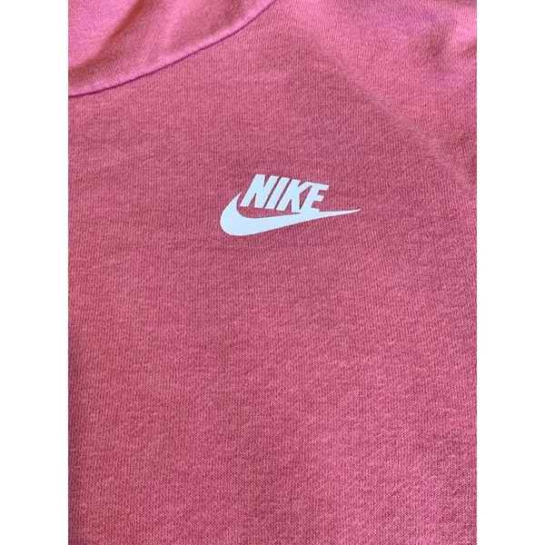 Nike Hoodie Women Medium‎ Pink Pullover Funnel Neck Sporty Athleisure Sweatshirt - Image 8