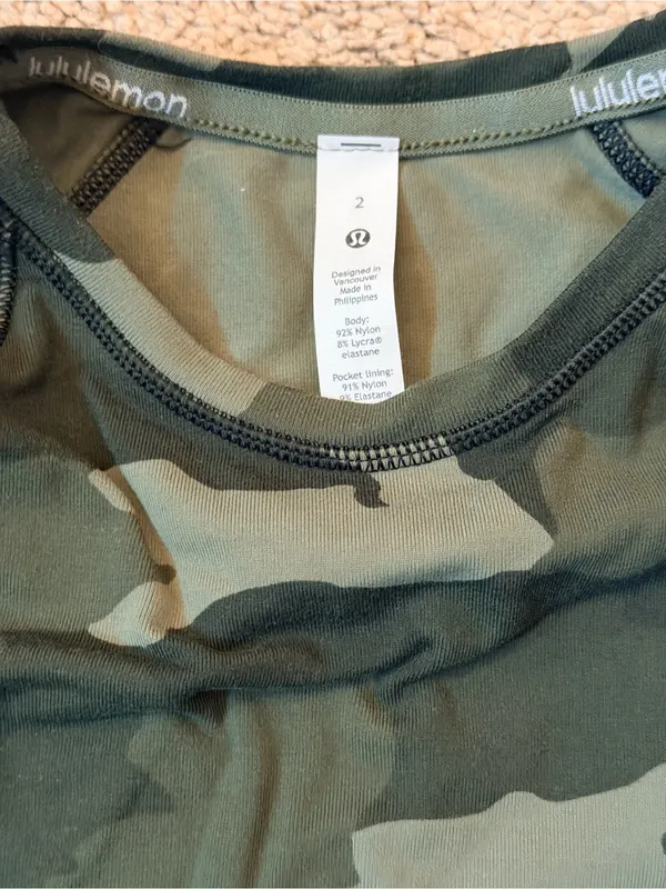 Lululemon It’s Rulu Run Long Sleeve Shirt | Olive Camo | Size 2 - Image 10