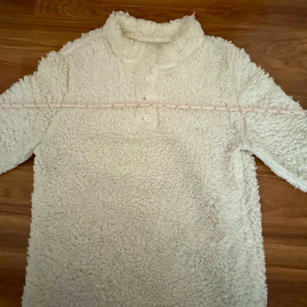 White Sherpa Fleece Pullover (S) - Image 6