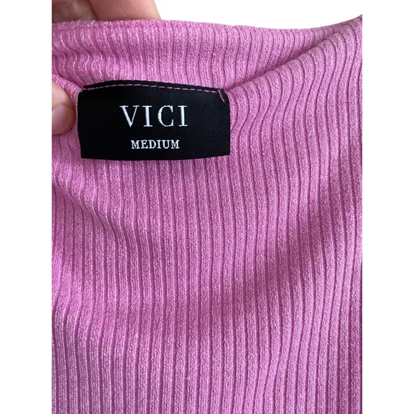 Vici Lilac Ribbed Midi Dress with Side Slit Size Medium - Image 5