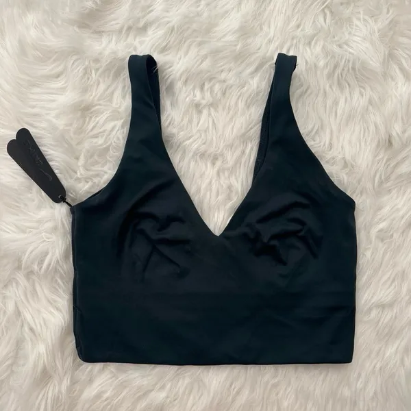 Nike Skims Matte V-Neck Longline Bra Dark Teal Size Small - Image 3