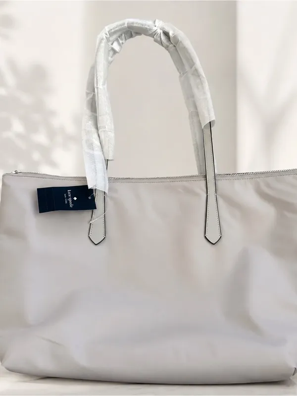 Kate Spade NWT Kitt New York Large Tote Nylon Nimbus Grey - Image 3
