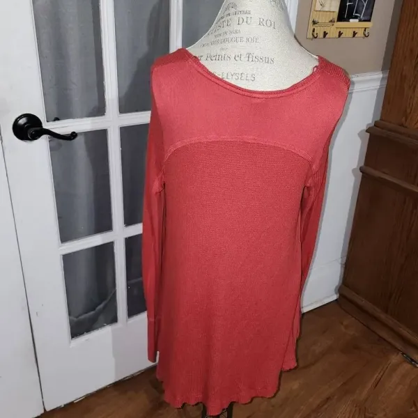 We The‎ Free People Womens Burnt Orange Malibu Thermal Shirt Medium - Image 2