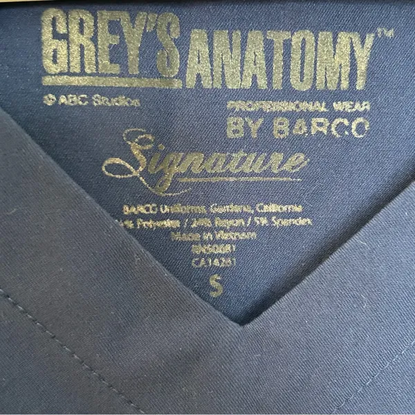 Grey's Anatomy Deep Blue V-Neck Women's Top Small - Image 7