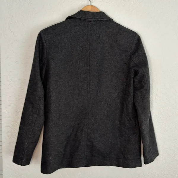 Vintage GAP Grey Wool Coat Jacket Button Front Pockets Preppy Outdoor Blazer - Image 5