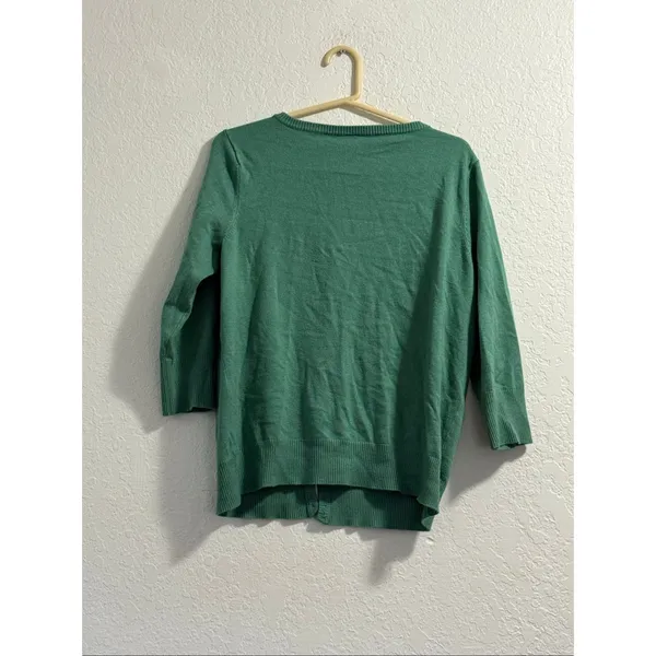 ModCloth Sweater ModCloth Cardigan Knit Sweater Women 1x Green Cardigan Sweater - Image 2