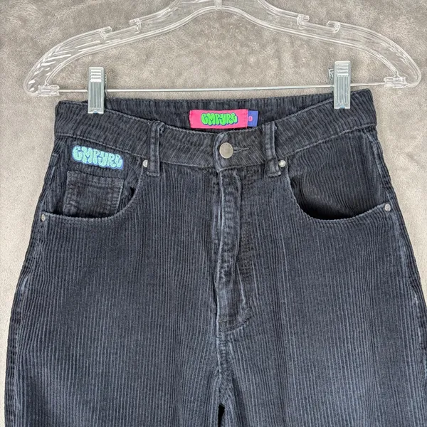 Empyre Tori Black Corduroy Pants Size 0 High Rise Straight Leg Y2K Skater Retro - Image 5