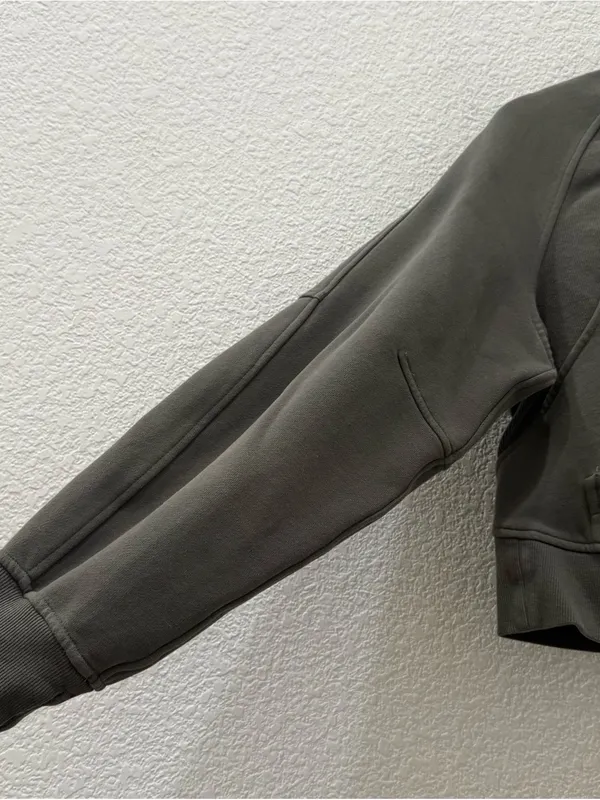 LULULEMON Olive Green Scuba Oversized Full Zip Hooded Jacket Size XS/S - Image 9