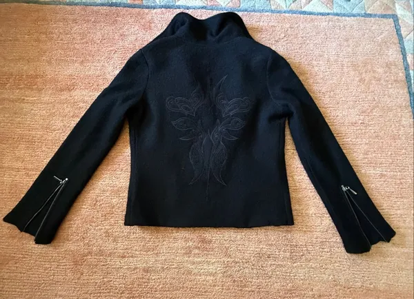 Harley-Davidson Women’s S 100% Wool Black Moto Jacket Embroidered Vintage 2005 - Image 10
