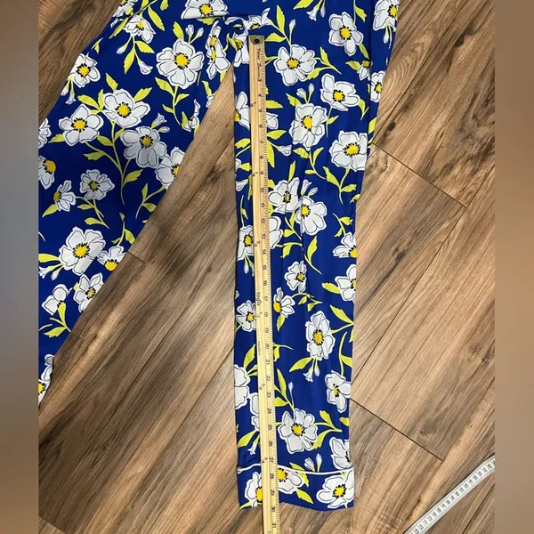 Kate Spade Sunshine Floral Pajama Set XS Blue White Button Up Long Sleeve PJ Set - Image 7