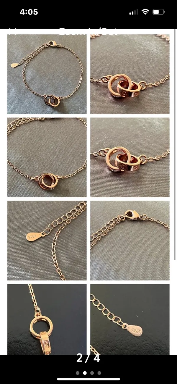 Anthropologie 925 Interlocking Love Bracelet - Image 3