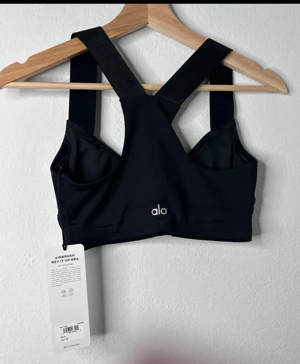 Alo AIRBRUSH REV IT UP BRA Black NWT XS - Image 3