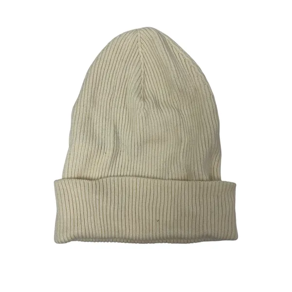 Polo Ralph Lauren 100% Wool Beige Embroidered Logo Ribbed Bonnet Beanie Hat OS - Image 2