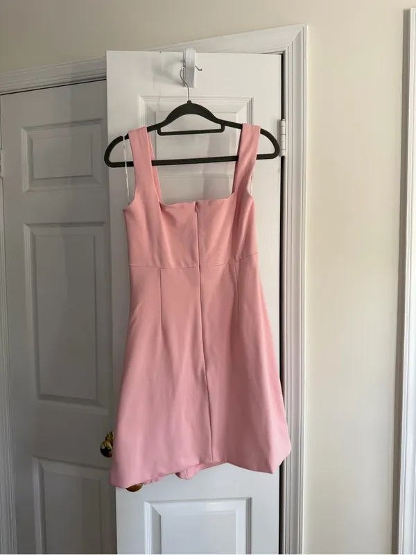 ELLIATT Pink Bow Mini Dress Size Medium Square Neck Party Dress - Image 6