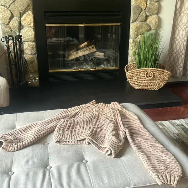 Free People Chunky Knit Turtle‎ Neck Cropped Sweater Size Small - Image 2