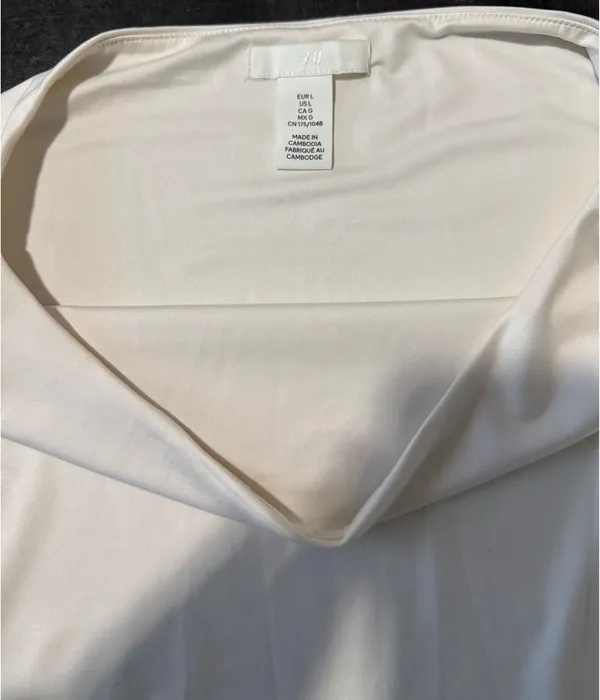 H&M White Long Sleeve Top Bodysuit L - Image 3