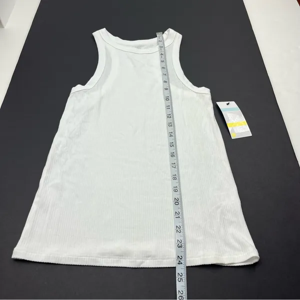 Zella White‎ Ribbed Tank Top Womens Size XS Extra Small Athletic Layer NEW *FLAW - Image 8